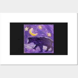 Purple Bear acrylic painting by Tabitha Kremesec Posters and Art